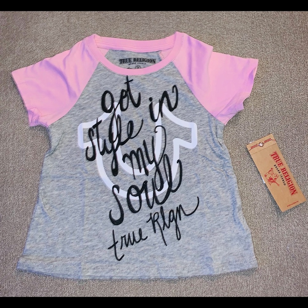 Cute Little Girl’s Sz 4 True Religion Tee - New
